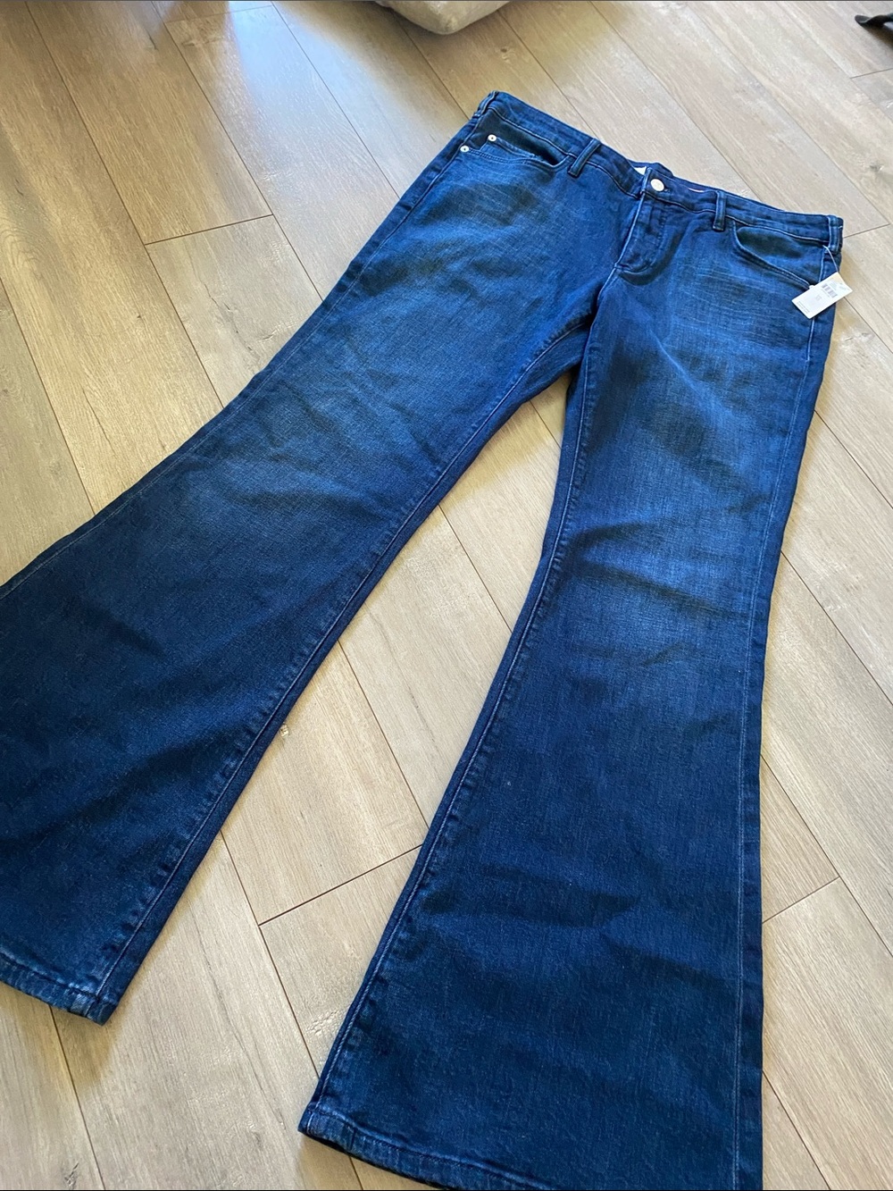 Pilcro Dark Blue Flare Jeans NWT anthropologie wide stretch